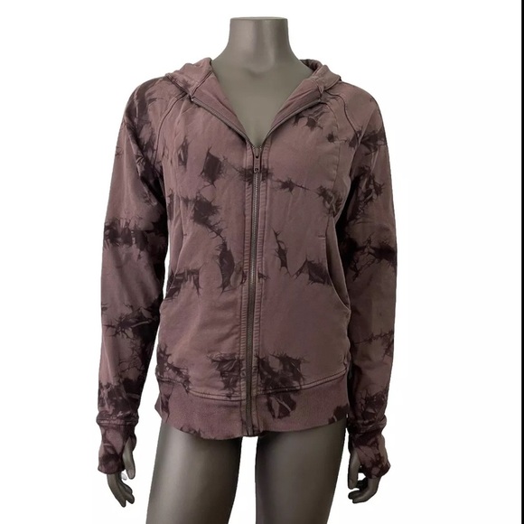 Lululemon Tops - Lululemon Scuba Hoodie 10 Ultra Soft Light Cotton Fleece Shibori Tie Dye Purple